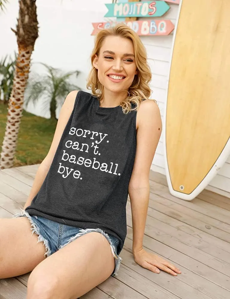 Women Baseball Tank Top Baseball Mom Shirt Casual Summer Baseball Sleeveless Muscle Tee Tops