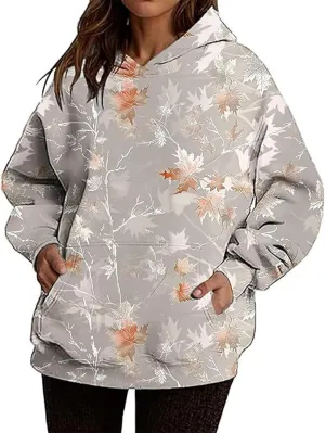 Women Camo Hoodie Oversized Pullover Sweatshirt Casual Loose Fit Workout Athletic Y2k Hoodies With Pockets