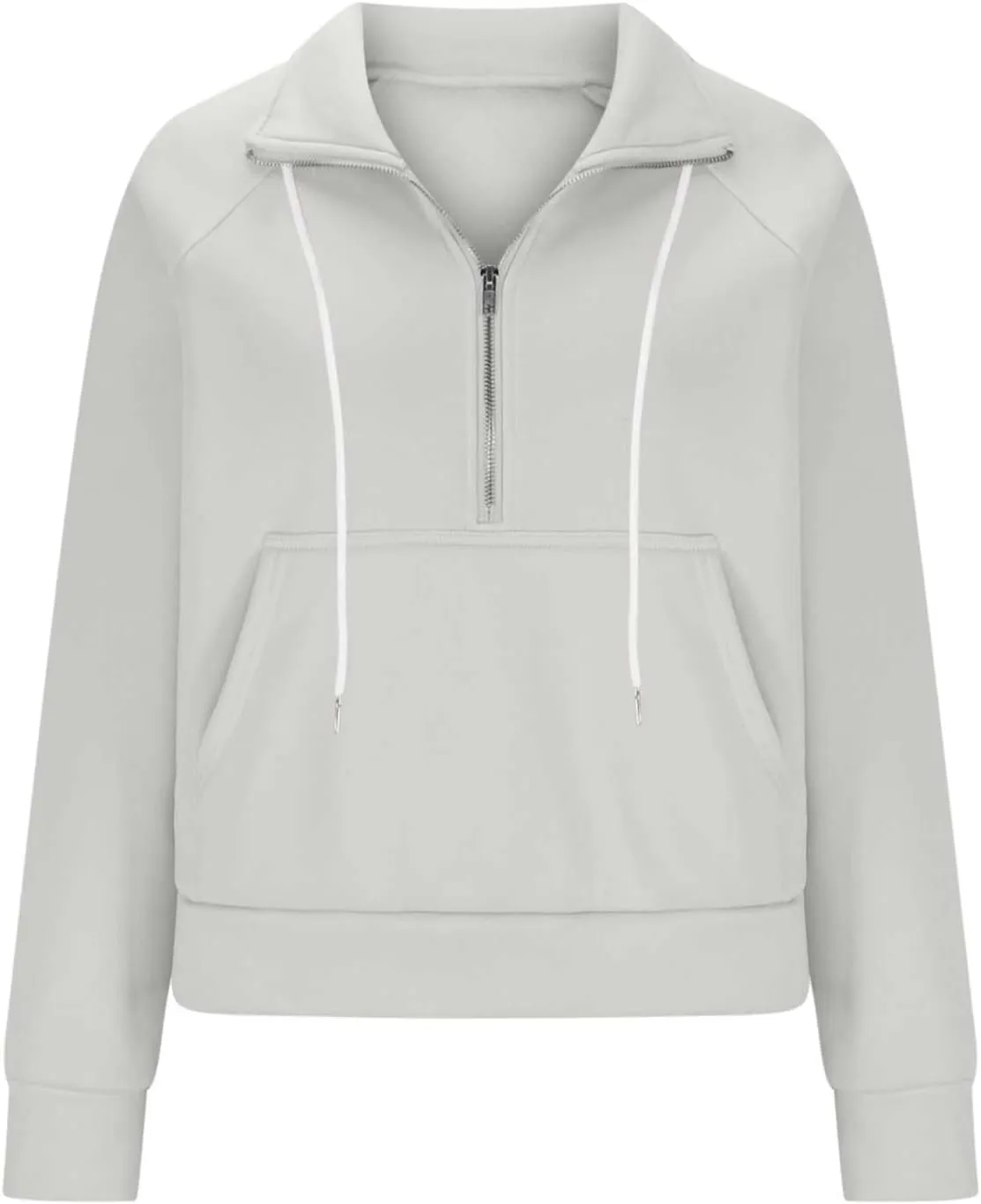 Women Half Zip Up Sweatshirts Trendy Long Sleeve Plain Pullover Fall Casual Oversized Tops Winter Comfort Clothes