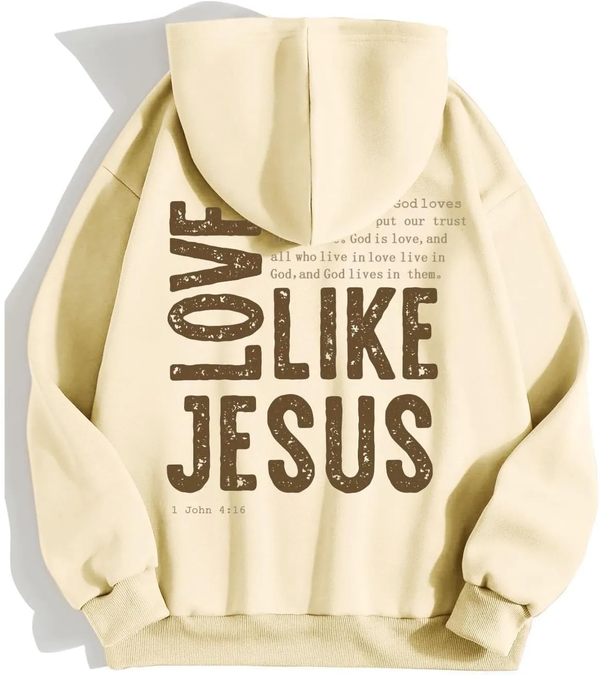 Women Love Like Jesus Religious God Jesus Sweatshirts Hooded Bible Verse Oversize Comfort Inspirational Letter Cross