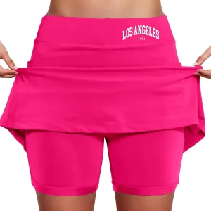 Women's Athletic Skorts 2025 Summer Los Angeles High Waisted Tennis Shorts Sports Running Gym Breathable Skirt Shorts