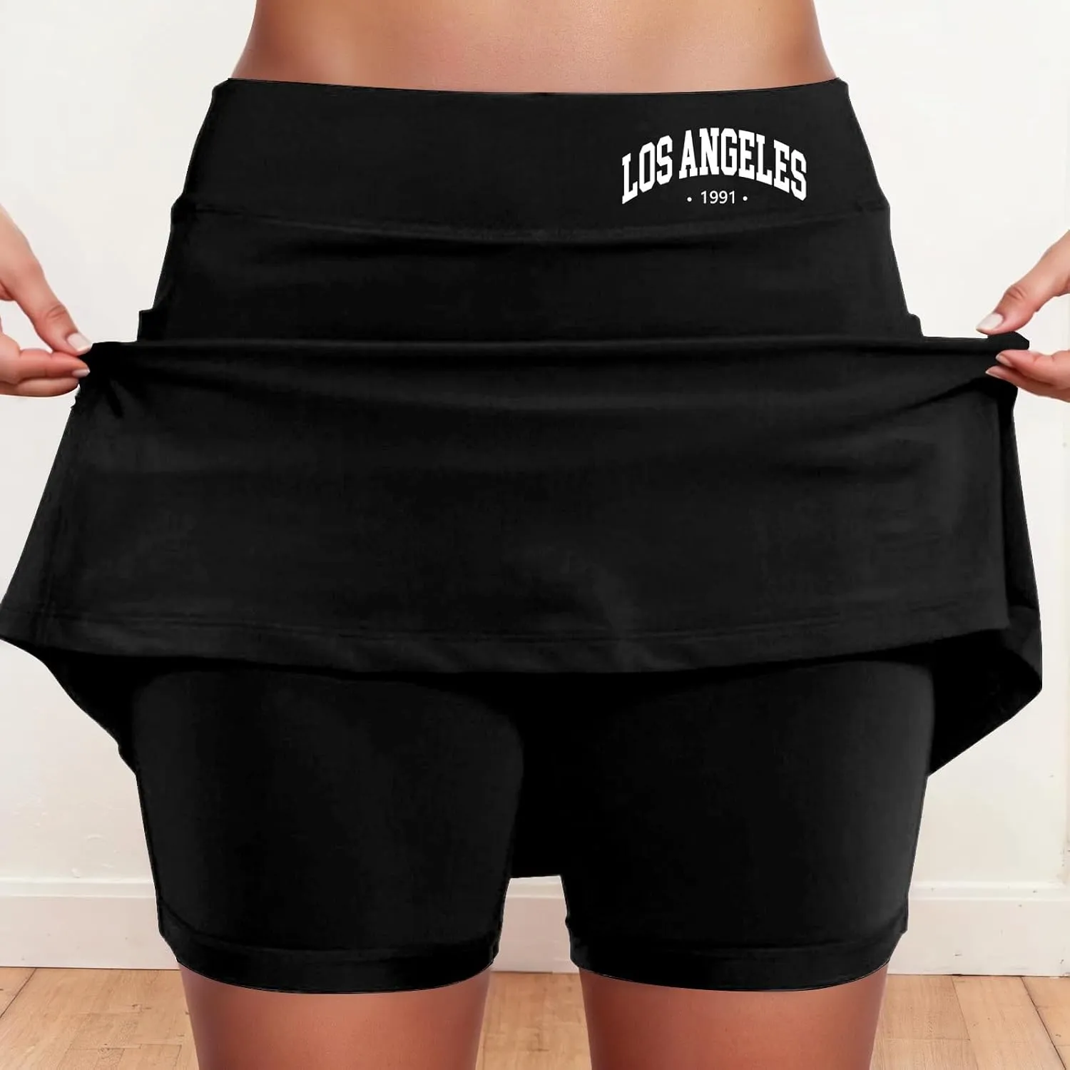 Women's Athletic Skorts 2025 Summer Los Angeles High Waisted Tennis Shorts Sports Running Gym Breathable Skirt Shorts