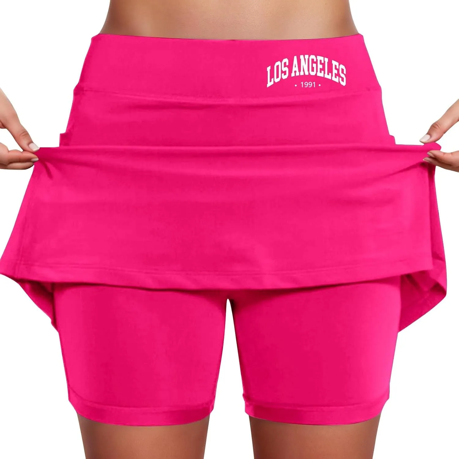 Women's Athletic Skorts 2025 Summer Los Angeles High Waisted Tennis Shorts Sports Running Gym Breathable Skirt Shorts