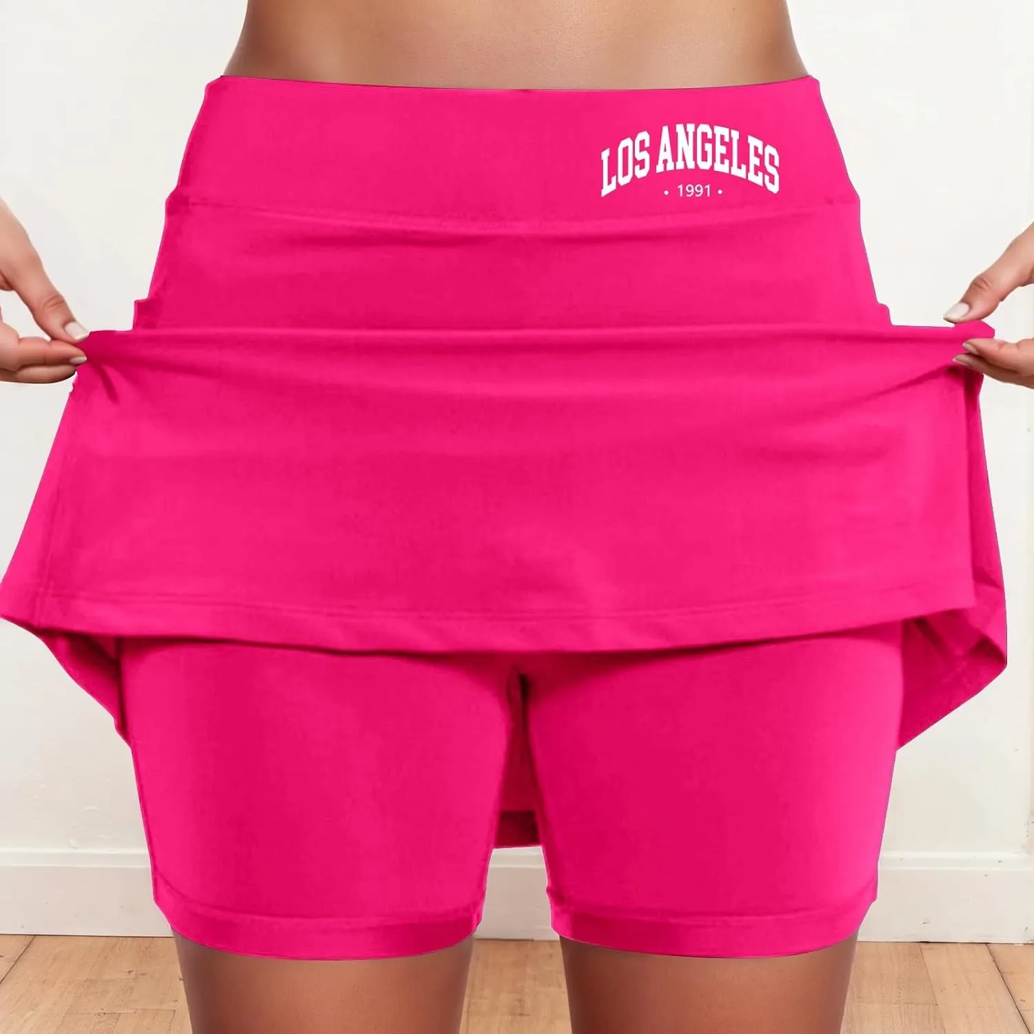 Women's Athletic Skorts 2025 Summer Los Angeles High Waisted Tennis Shorts Sports Running Gym Breathable Skirt Shorts