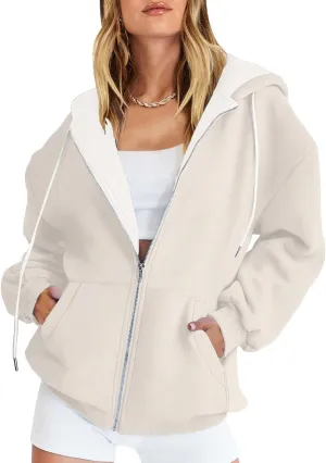 Womens Camo Zip Up Hoodie Long Sleeve Graphic Oversized Hooded Jackets Fleece Camouflage Hoodie with Pockets
