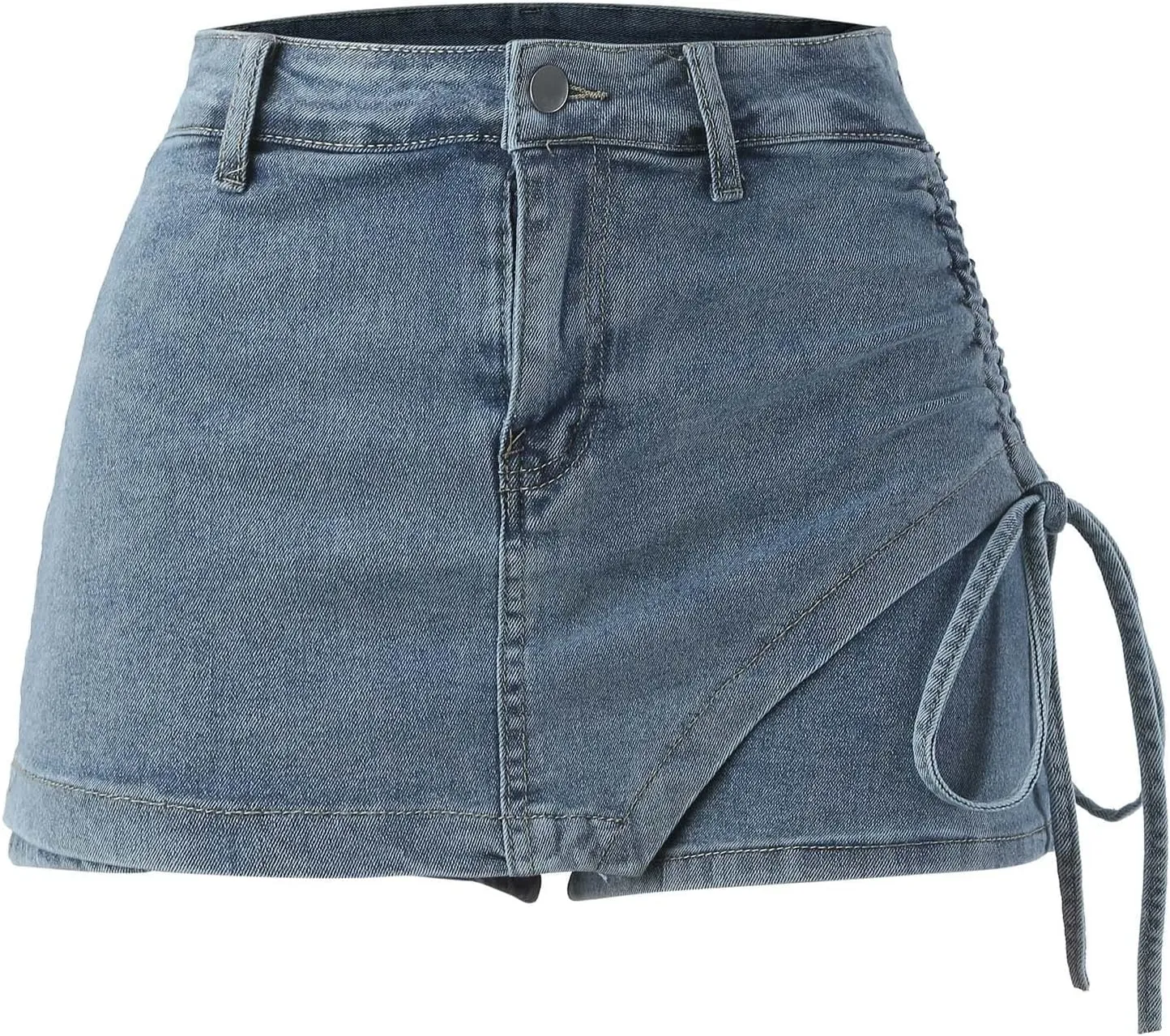 Women's Casual Shorts A Line Denim Shorts Wash Chic Slimming Skort Denim Skort Jean Skirt Summer Outfits 2024