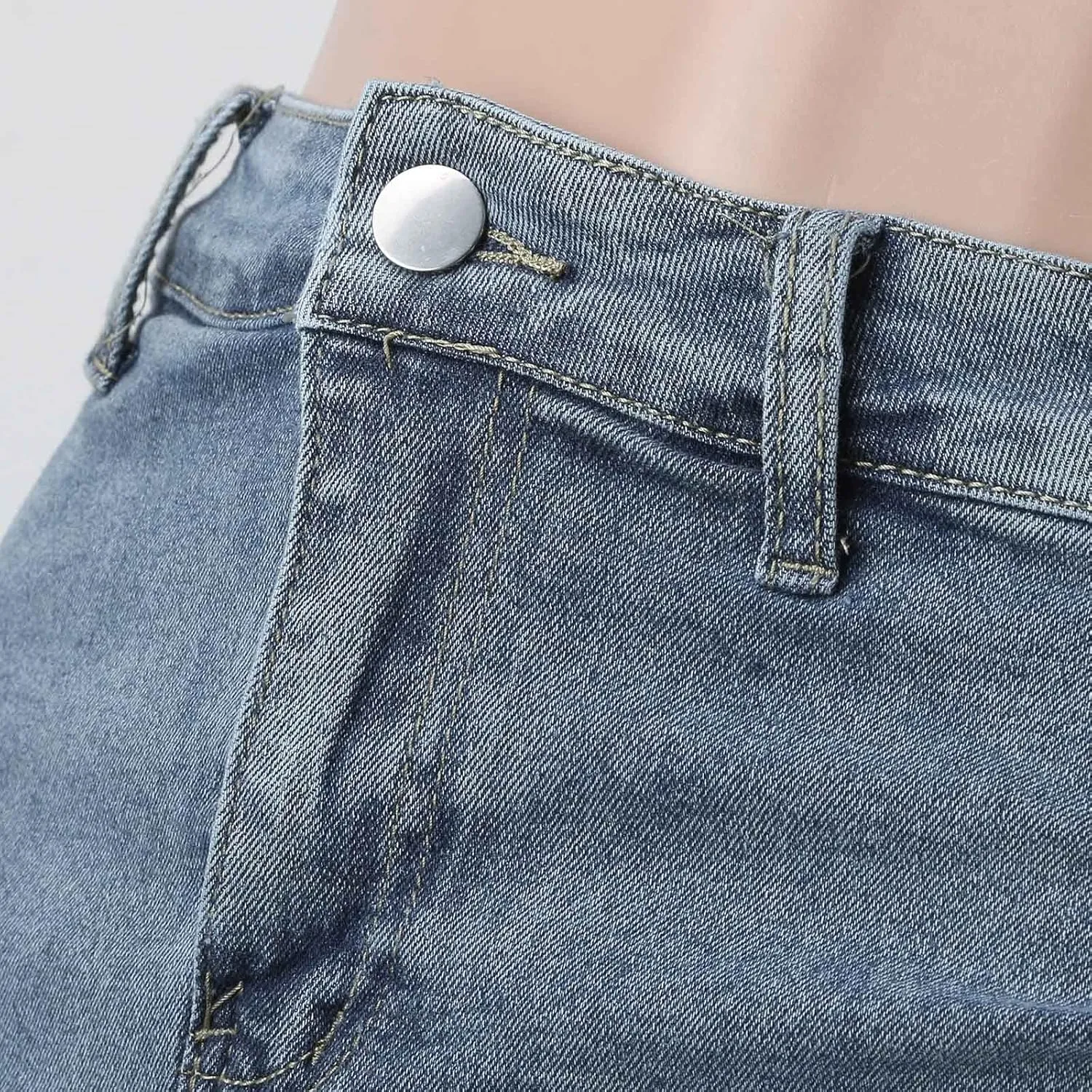 Women's Casual Shorts A Line Denim Shorts Wash Chic Slimming Skort Denim Skort Jean Skirt Summer Outfits 2024