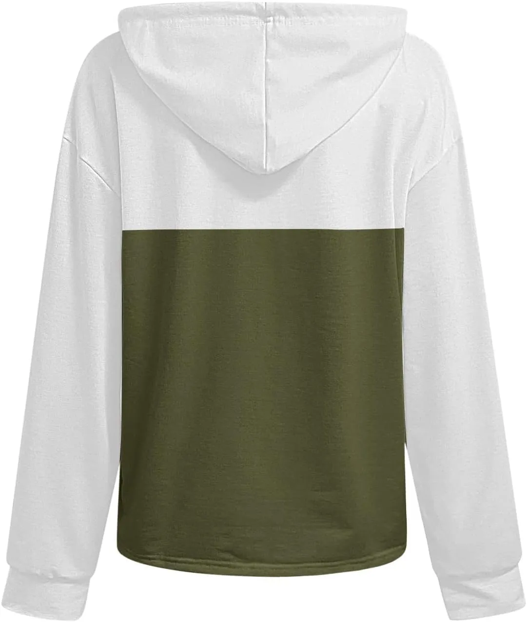 Women's Fashion Hoodies Sweatshirts Casual Button V-Neck Henley Shirts Long Sleeve Color Block Oversized Pullover Tops