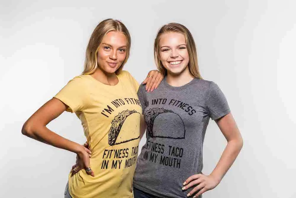 Womens Fitness Taco Funny Gym T Shirt Cool Humor Graphic Muscle Tee for Ladies