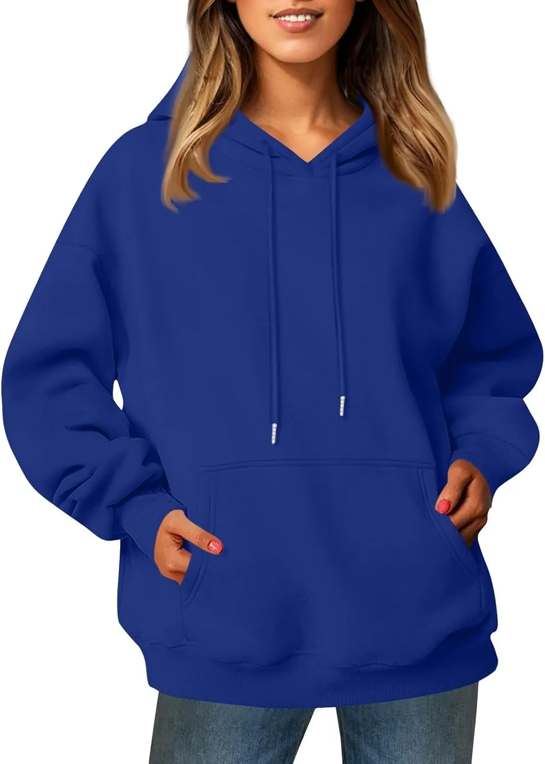 Women's Fleece Oversized Hoodies Y2k Casual Long Sleeve Pullover Sweatshirts Loose Warm comfy Hoodie Winter Clothes