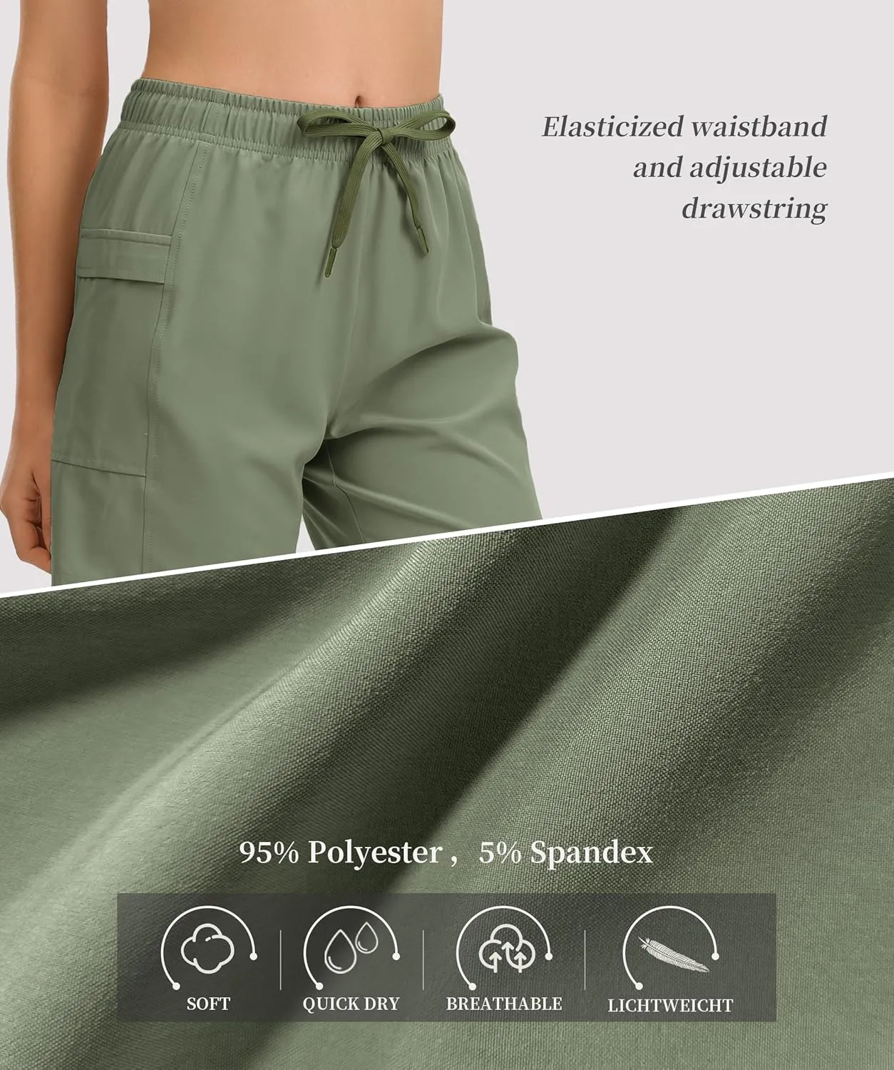 Women's Hiking Cargo Casual Shorts 6 inches Lightweight Quick Dry Athletic Shorts for Golf Workout Travel Summer 2025
