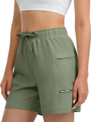 Women's Hiking Cargo Casual Shorts 6 inches Lightweight Quick Dry Athletic Shorts for Golf Workout Travel Summer 2025