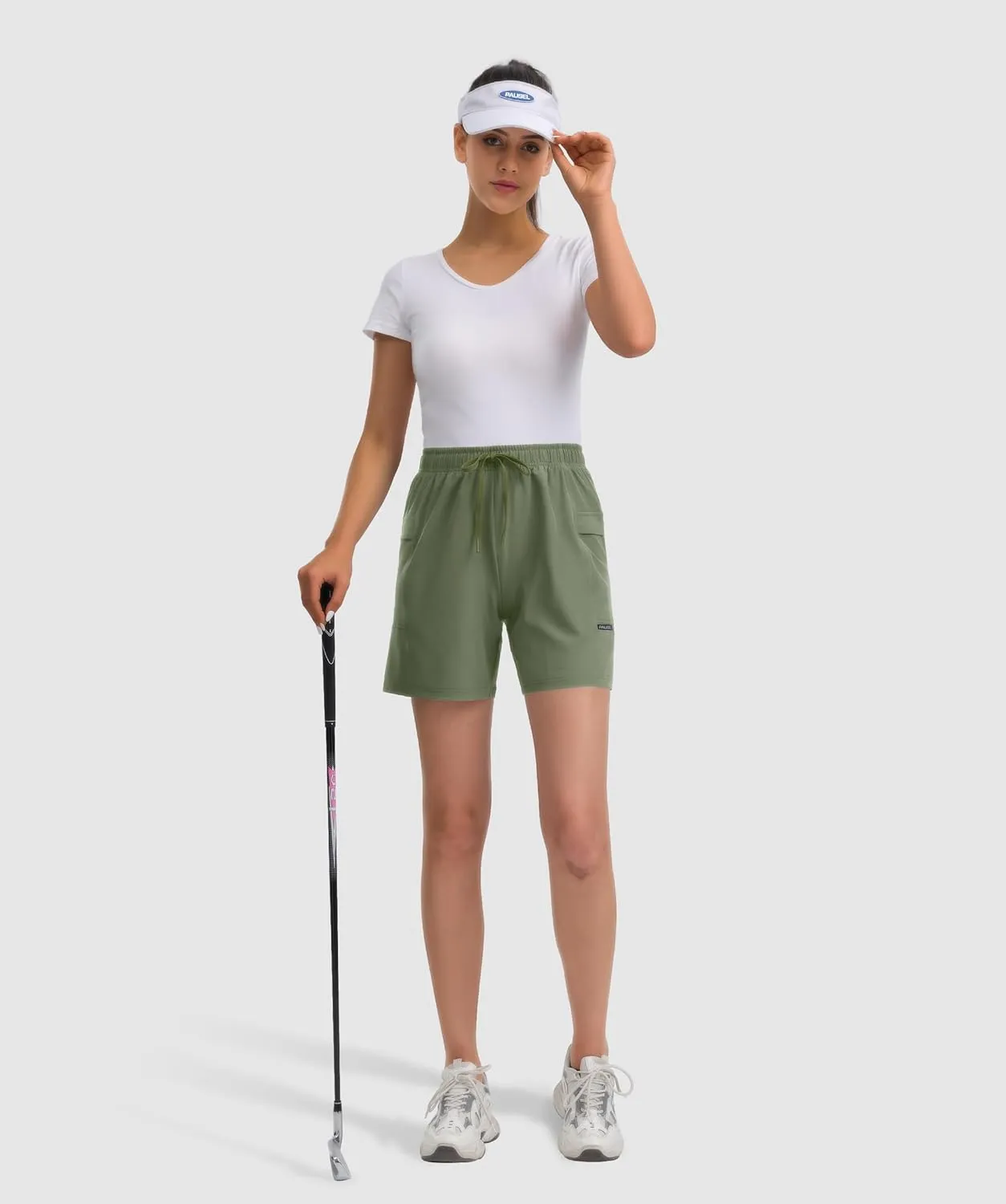 Women's Hiking Cargo Casual Shorts 6 inches Lightweight Quick Dry Athletic Shorts for Golf Workout Travel Summer 2025