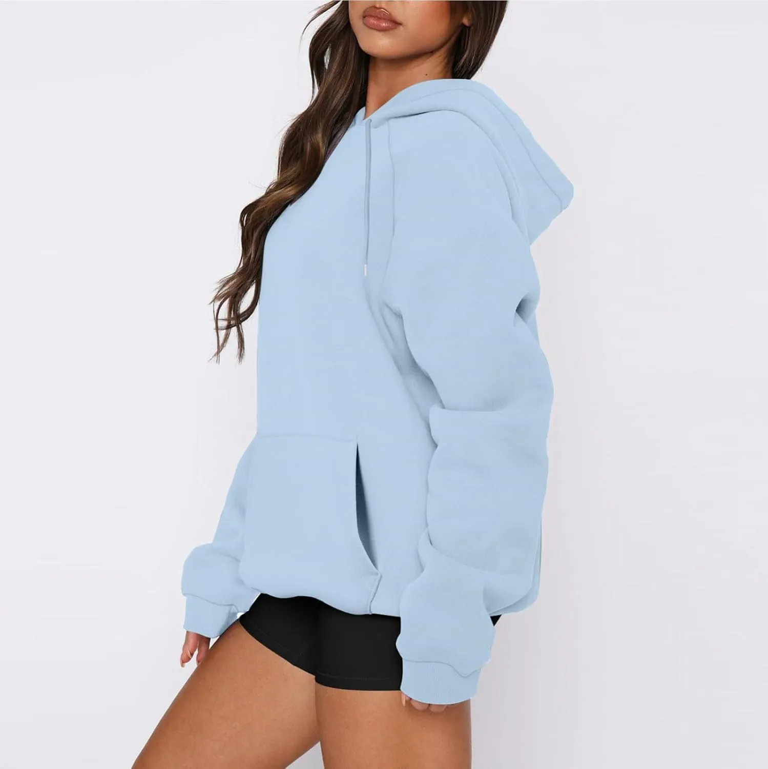 Womens Hoodie Lightweight Oversized Fleece Hooded Sweatshirt Baggy Comfy Soft Pullover Trendy Y2K Hoodies with Pocket