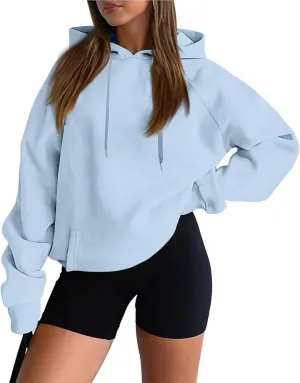 Womens Hoodie Lightweight Oversized Fleece Hooded Sweatshirt Baggy Comfy Soft Pullover Trendy Y2K Hoodies with Pocket