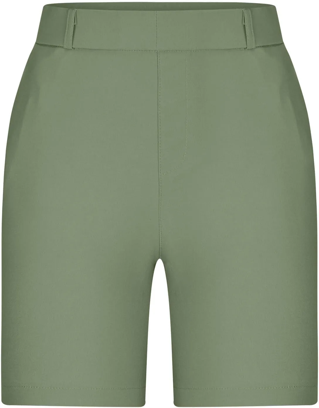 Women's Mid Rise Slim Fit Chino Bermuda Shorts Ultra Lux Comfort Walking Super Comfy Business Casual Pants