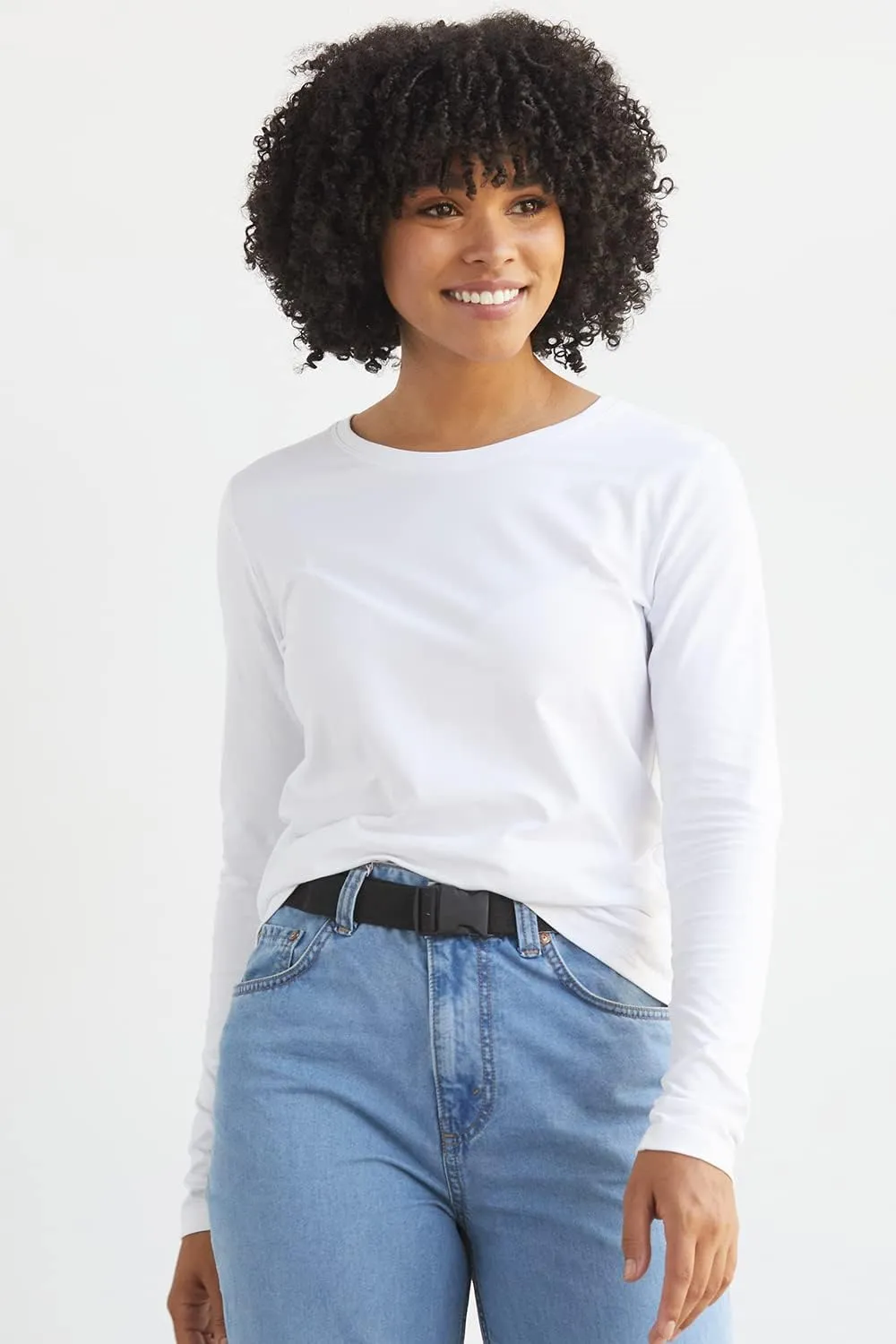 Women's Organic Pima Cotton Long Sleeve Crew Neck T-Shirt