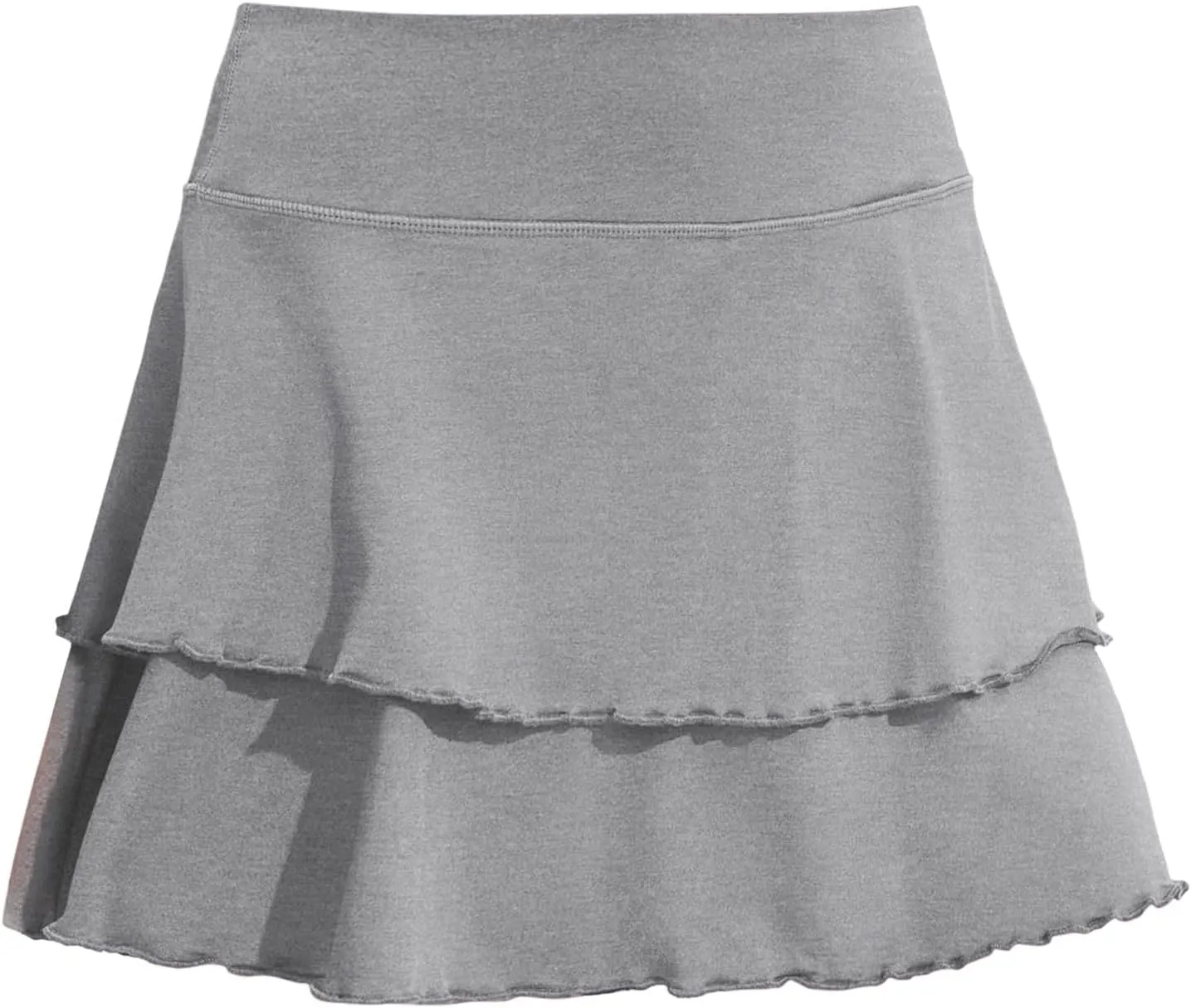 Womens Pleated Tennis Skirt Double Ruffle Flowy Golf Skort High Waisted Tummy Control Gym Running Athletic Skirts Wine XXL