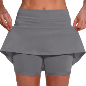 Womens Skorts with Pockets Tummy Control Plus Size Skorts for Women High Waist Athletic Sports Pants Skirt Casual Shorts