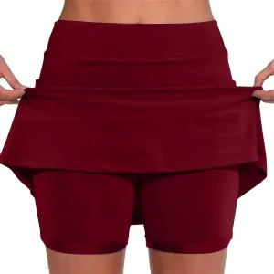 Womens Skorts with Pockets Tummy Control Plus Size Skorts High Waist Athletic Tennis Golf Skirt Biker Shorts