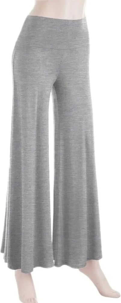 Womens Solid Palazzo Pants High Waist Wide Leg Pants Stretchy Pants