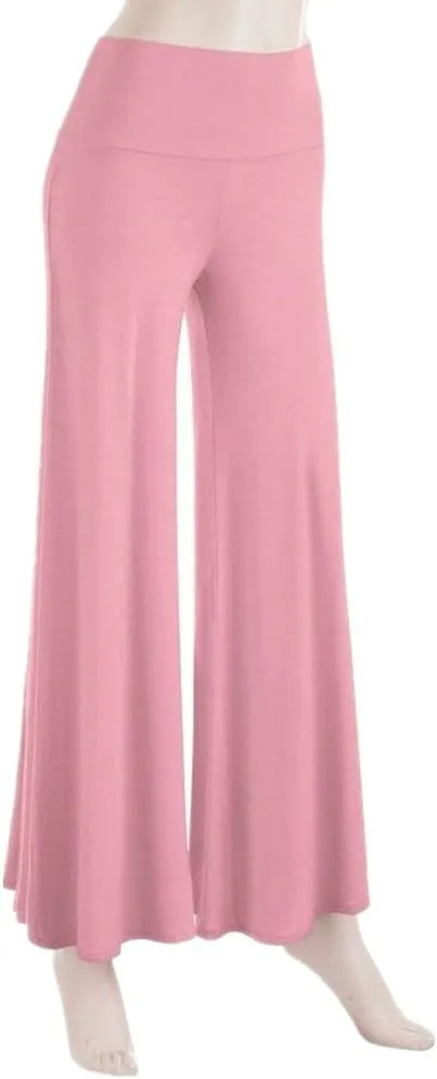 Womens Solid Palazzo Pants High Waist Wide Leg Pants Stretchy Pants
