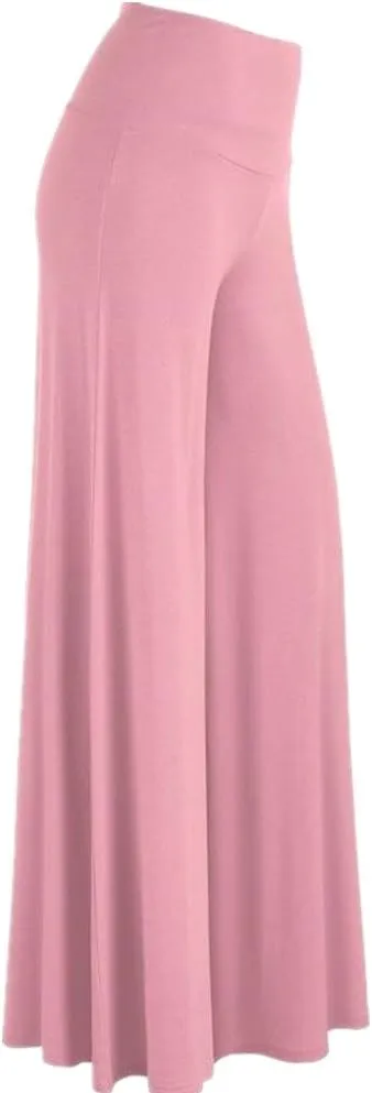 Womens Solid Palazzo Pants High Waist Wide Leg Pants Stretchy Pants