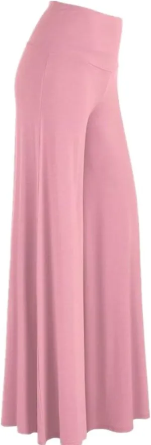 Womens Solid Palazzo Pants High Waist Wide Leg Pants Stretchy Pants
