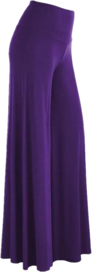 Womens Solid Palazzo Pants High Waist Wide Leg Pants Stretchy Pants