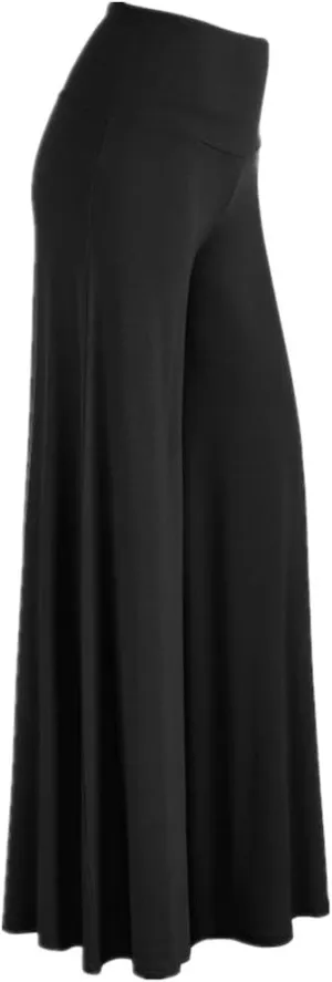 Womens Solid Palazzo Pants High Waist Wide Leg Pants Stretchy Pants