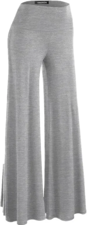 Womens Solid Palazzo Pants High Waist Wide Leg Pants Stretchy Pants