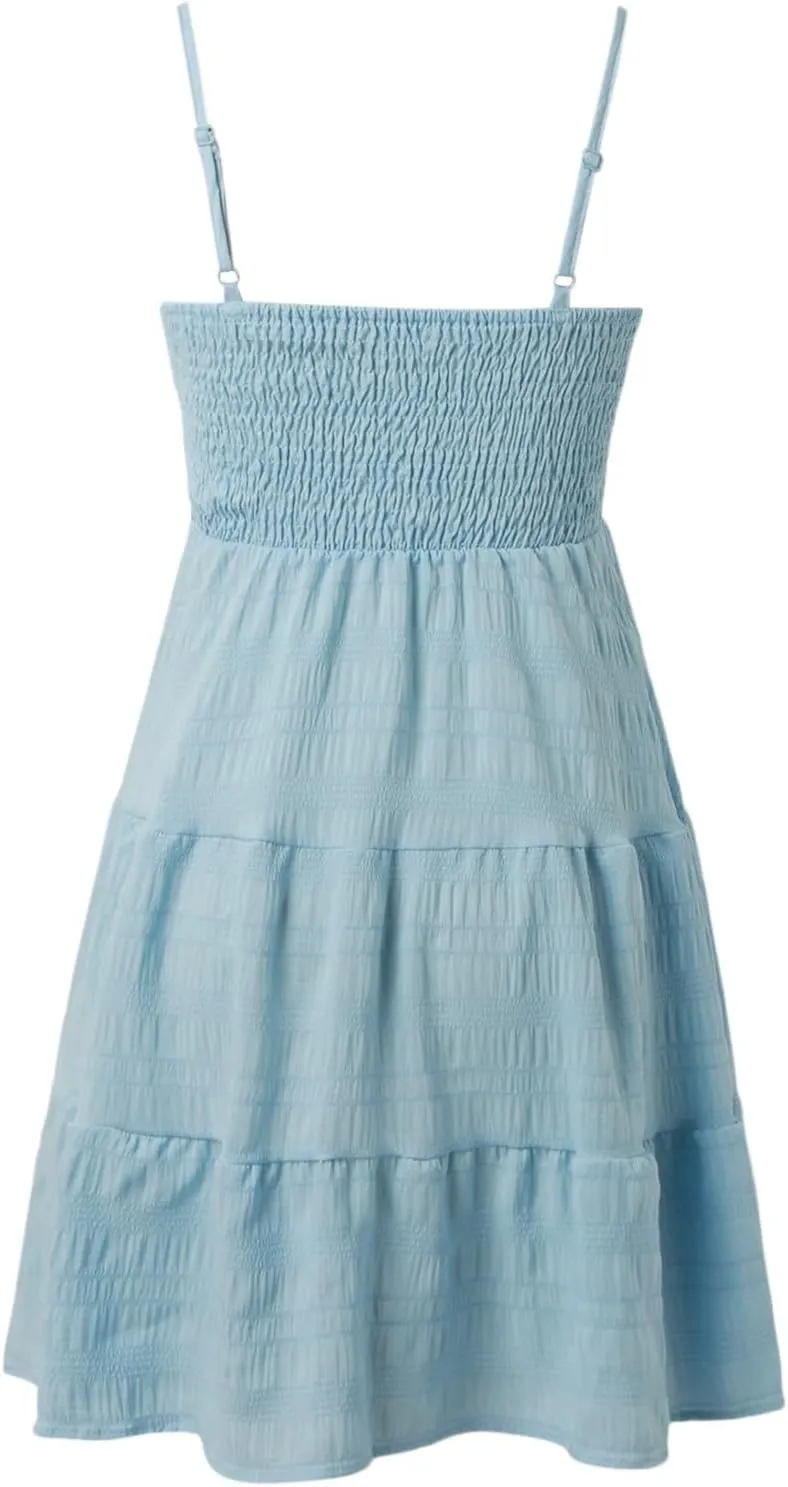 Women's Summer Smock Cami Mini Dress Sleeveless Swing A Line Short Dresses Graduation Dresses, XX-Large, Blue