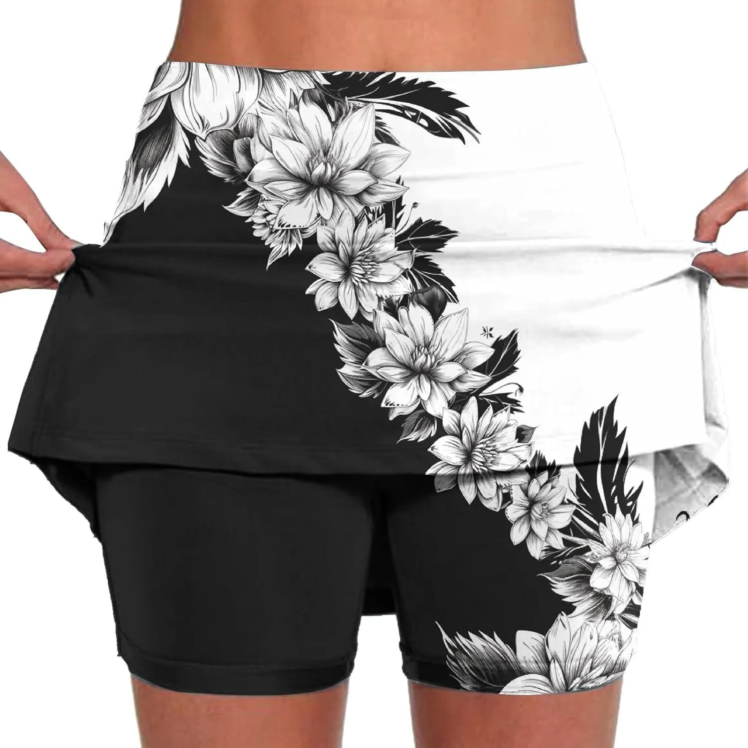 Womens Tennis Skort High Waisted Workout Athletic Skorts with Shorts Plus Size Running Casual Pickle Ball Mini Skirts