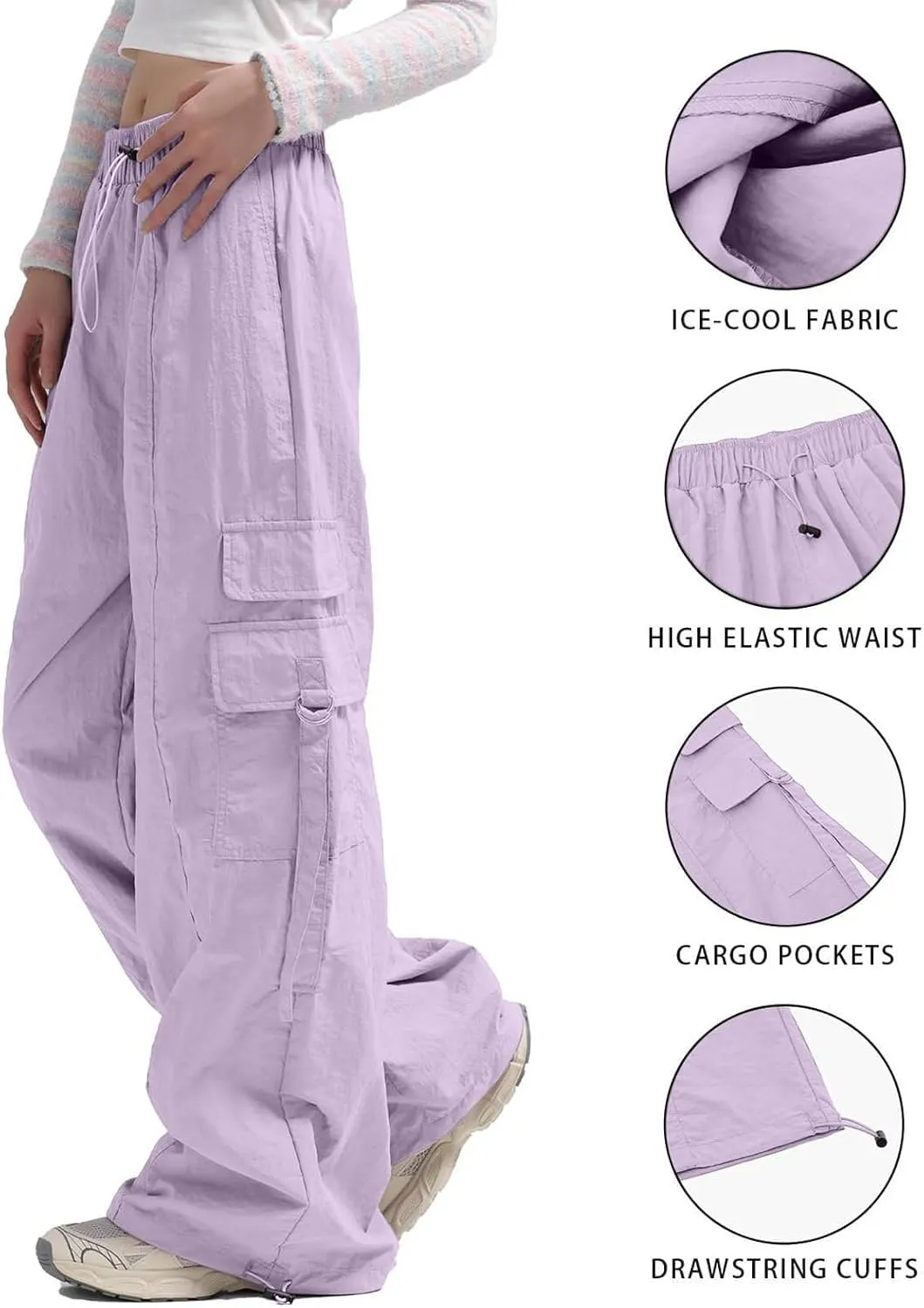 Womens Wide Leg Harem Pants Winter Foldable Travel Jeans with Pockets Water Resistant Fleece Lined