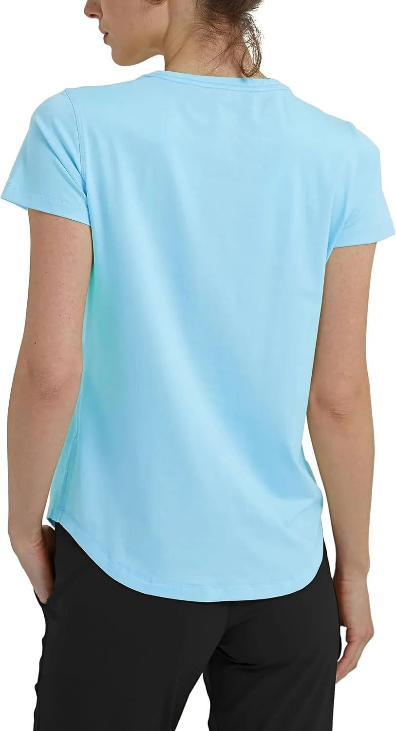 Women's Workout T-Shirt Short Sleeve Lightweight Crew Neck Shirts Yoga Running Exercise Athletic Tee Top