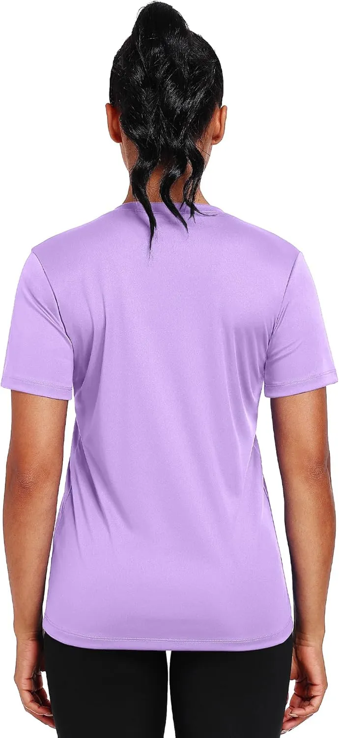 Workout Tops for Women Short Sleeve Athletic Shirts UPF 50  Sun Protection Quick Dry Running T Shirts