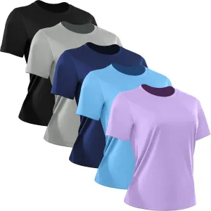 Workout Tops for Women Short Sleeve Athletic Shirts UPF 50  Sun Protection Quick Dry Running T Shirts