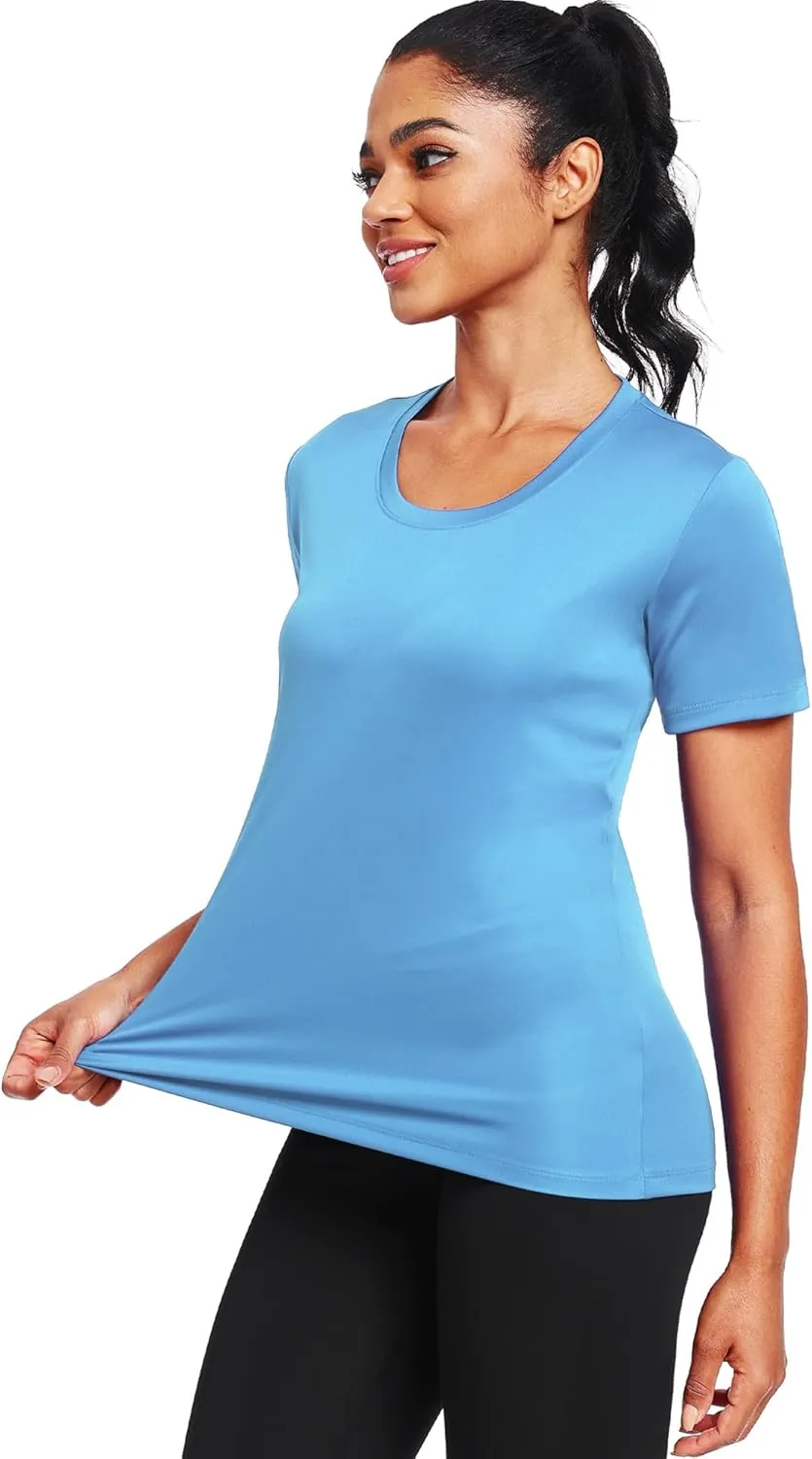 Workout Tops for Women Short Sleeve Athletic Shirts UPF 50  Sun Protection Quick Dry Running T Shirts