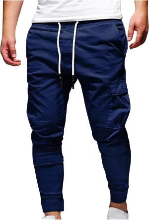 Xiaojmake Mens Casual Joggers Pants Y2K Chino Cargo Pants Outdoor Hiking Track Jogging Pants Stretchable Cotton Sweatpants