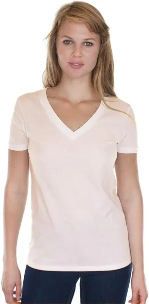 Yoga Clothing For You Ladies Hemp/Organic Cotton V-Neck Tee - Made in USA