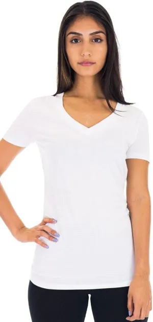 Yoga Clothing For You Ladies Hemp/Organic Cotton V-Neck Tee - Made in USA