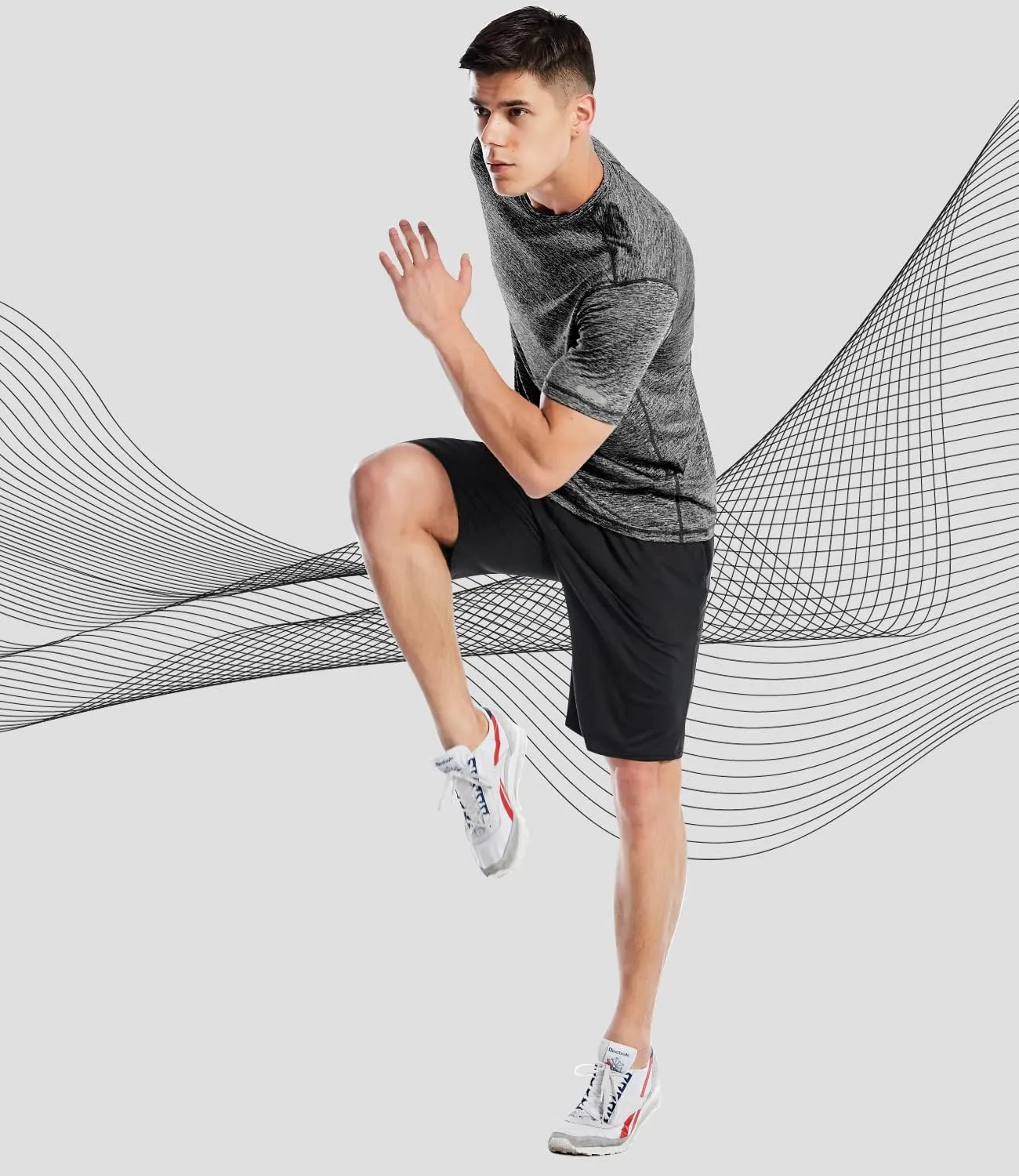 Zengjo Athletic Shirts for Men Short Sleeve Quick Dry Workout Running Gym Sport Exercise Tee Moisture Wicking