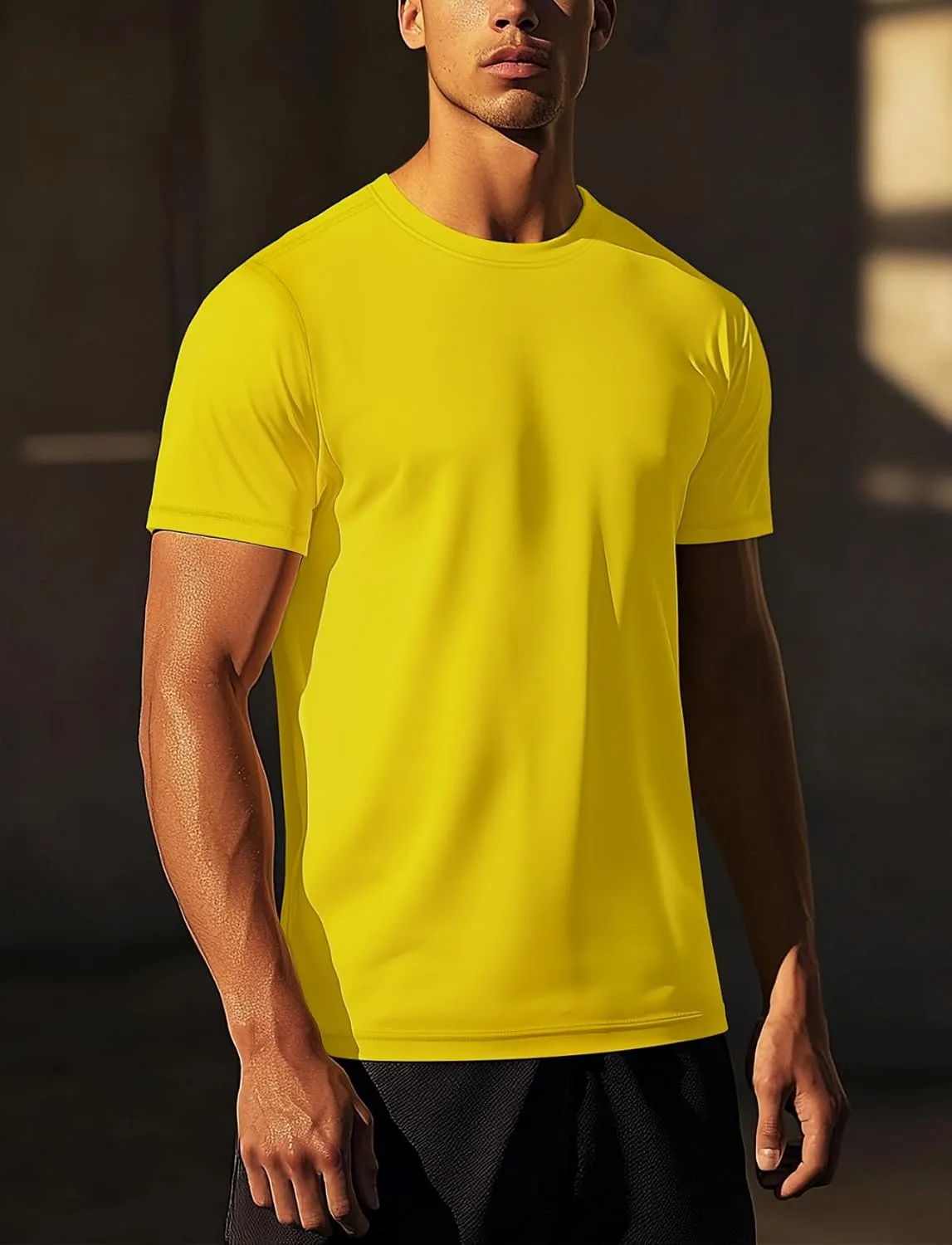 Zengjo Athletic Shirts for Men Short Sleeve Quick Dry Workout Running Gym Sport Exercise Tee Moisture Wicking