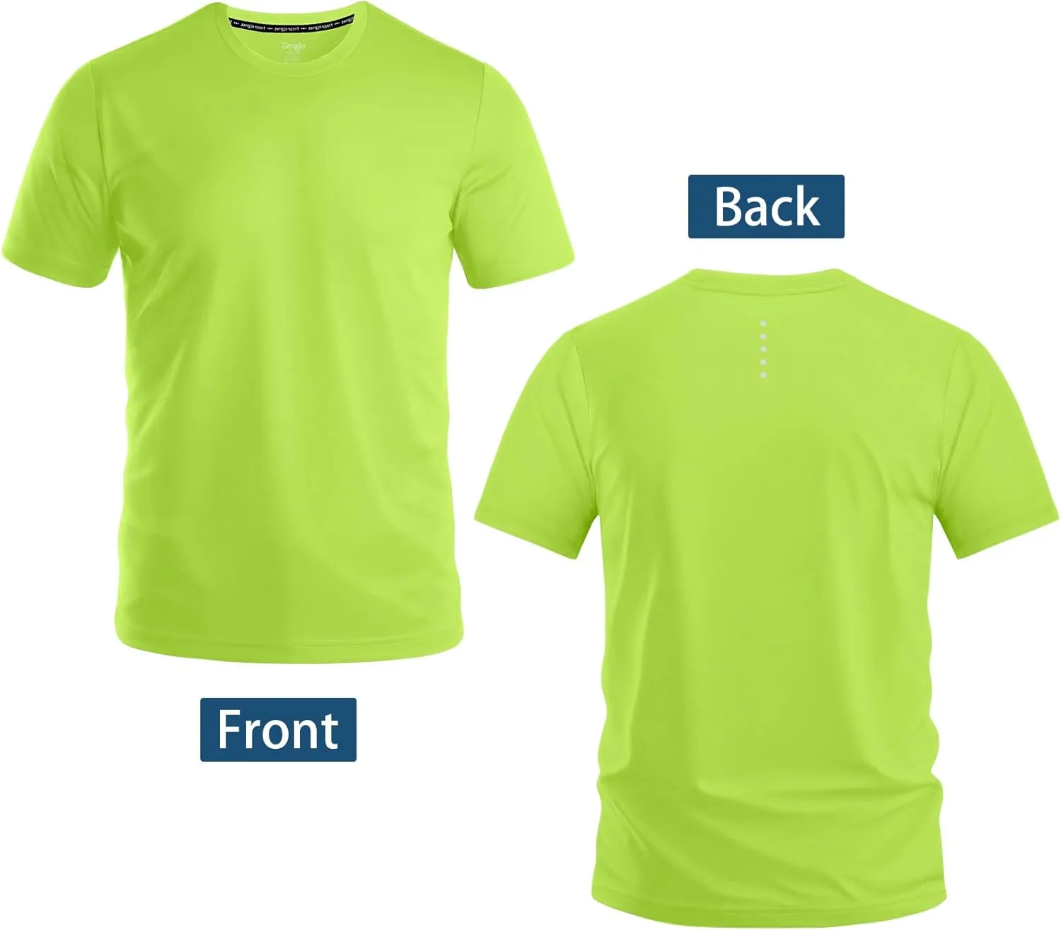 Zengjo Men's Workout Shirts Lightweight Quick Dry Gym Running Athletic Performance Tee Moisture Wicking Short Sleeve