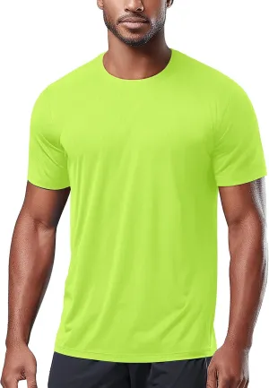 Zengjo Men's Workout Shirts Lightweight Quick Dry Gym Running Athletic Performance Tee Moisture Wicking Short Sleeve