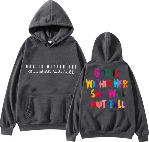 ZYXTIM Women's Funny Hoodies Sweatshirts GOD Letter Printed Long Sleeve Party Tops Plus Size Cute Sweatshirts for Teen Girl