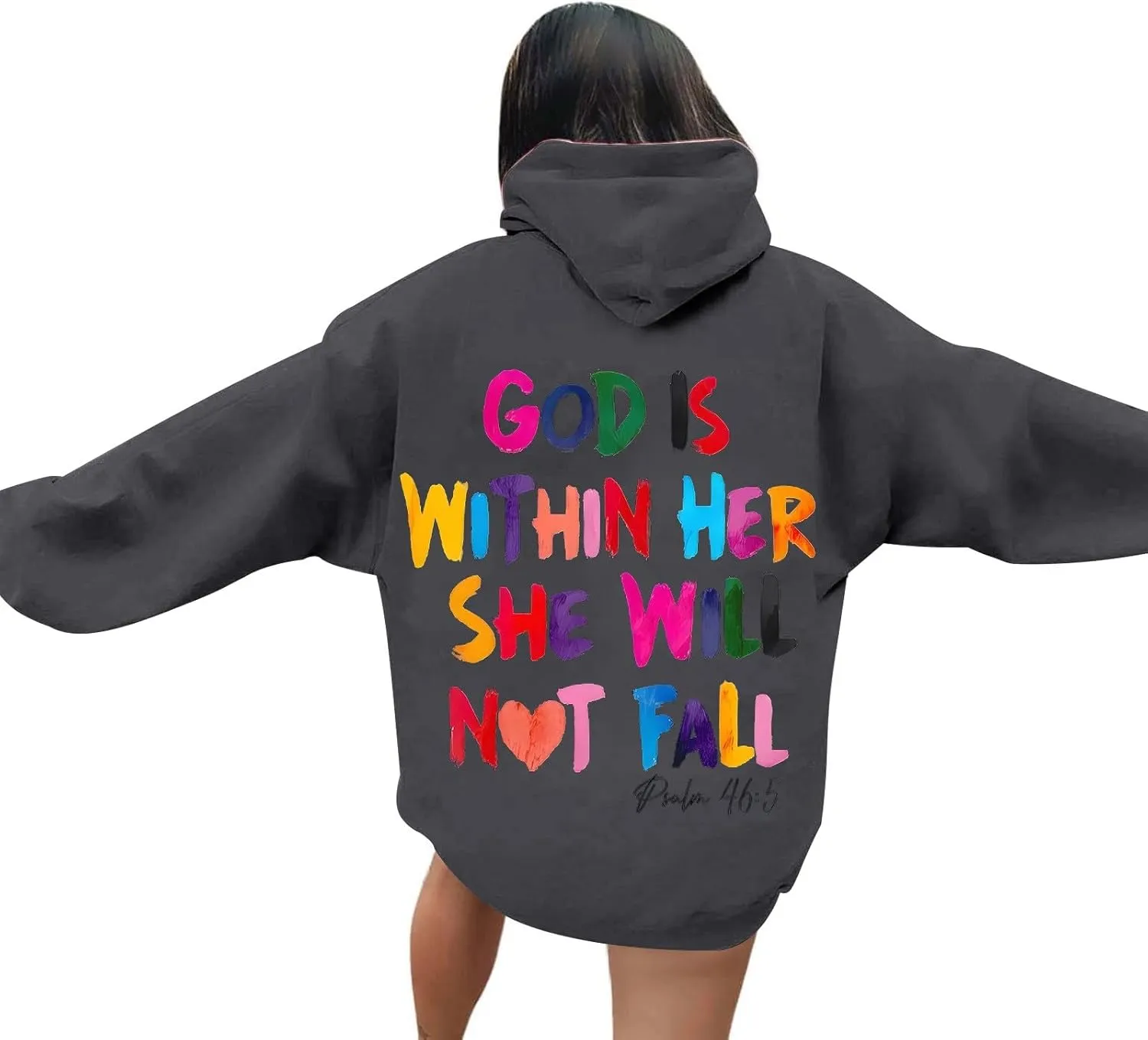 ZYXTIM Women's Funny Hoodies Sweatshirts GOD Letter Printed Long Sleeve Party Tops Plus Size Cute Sweatshirts for Teen Girl